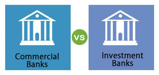 Graphic comparing Commercial Banks and Investment Banks